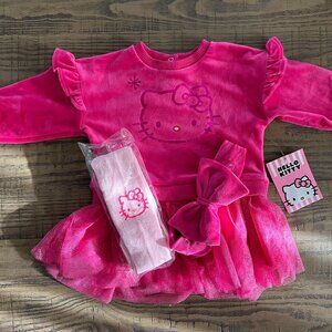 Hello Kitty Pink Kids Dress with Tulle Skirt